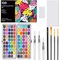 100 Colors Watercolor Paint Set, Including Metallic, Macarons, Fluorescent Colors, Water Brush Pen, Portable Palette
